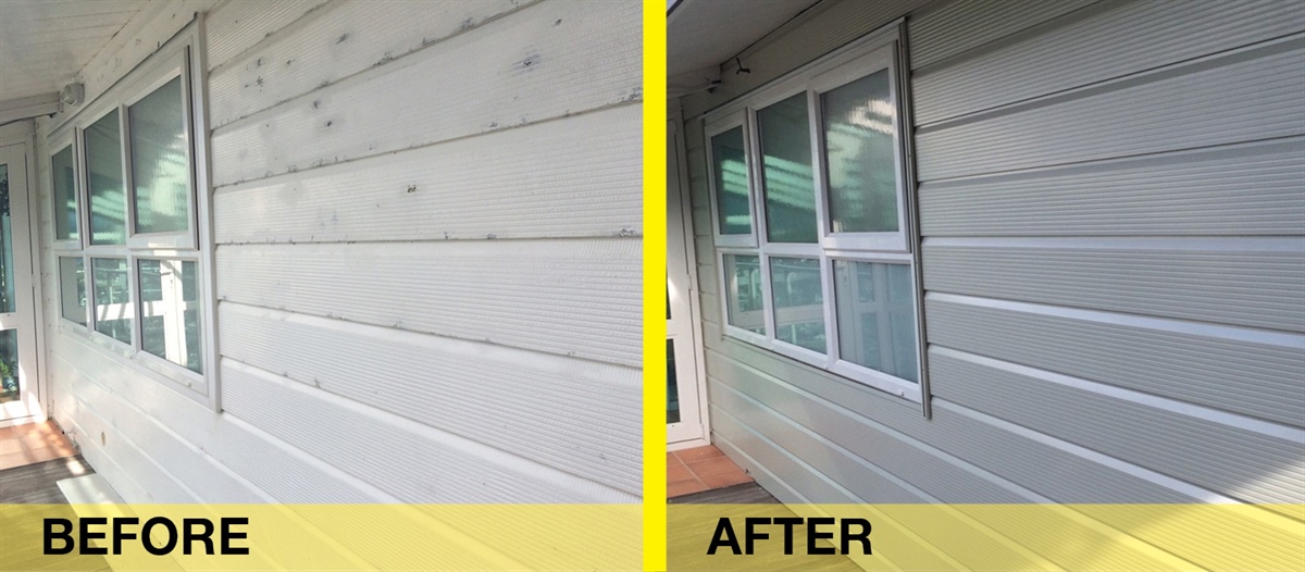 Before and after cladding