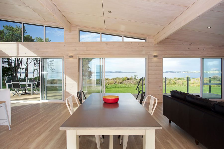 Lockwood Design and Build Home Dining Room with Deck and Views