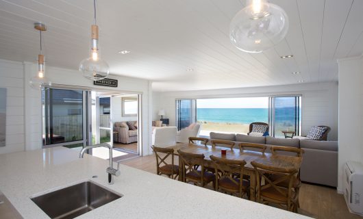 Lockwood kitchen and dining with views to sea