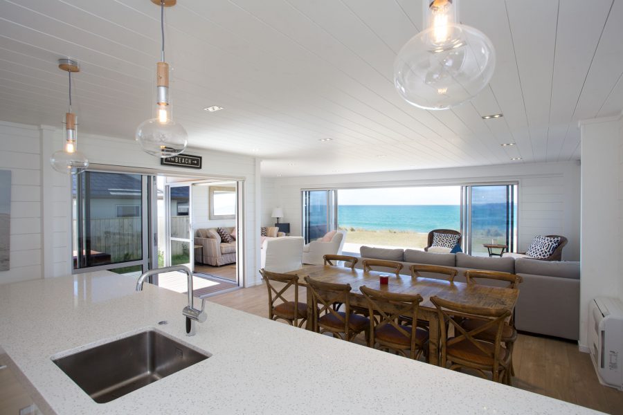 Lockwood kitchen and dining with views to sea