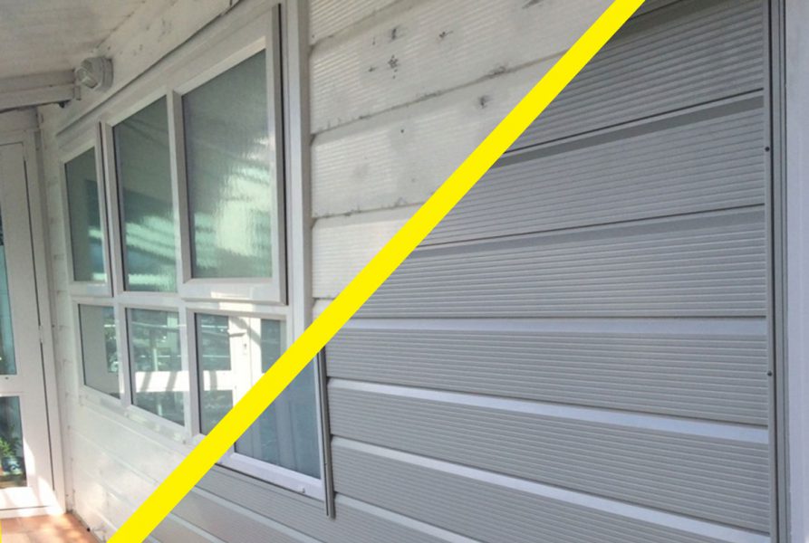 Before and after cladding