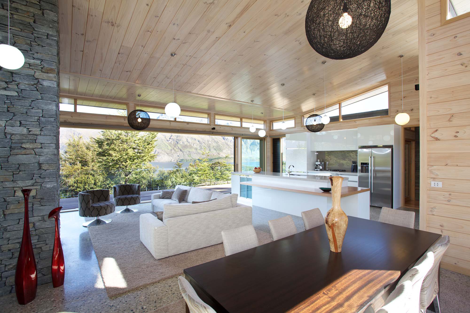 Kitchen in Sutherland Home Queenstown from dining table