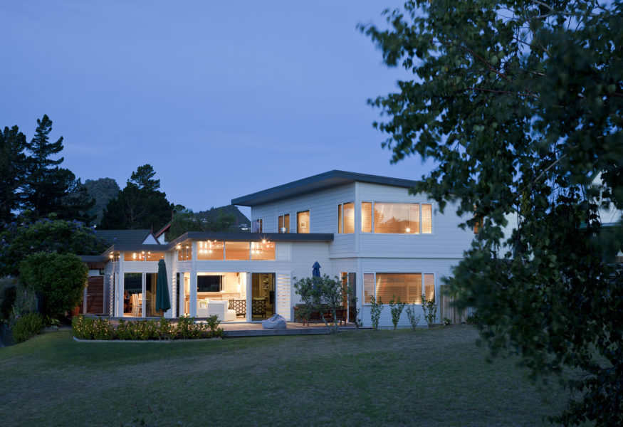 Lockwood Design and Build in Coromandel Exterior Evening View