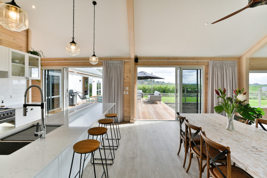 Lockwood Home in Papamoa Design and Build Kitchen with Outdoor View