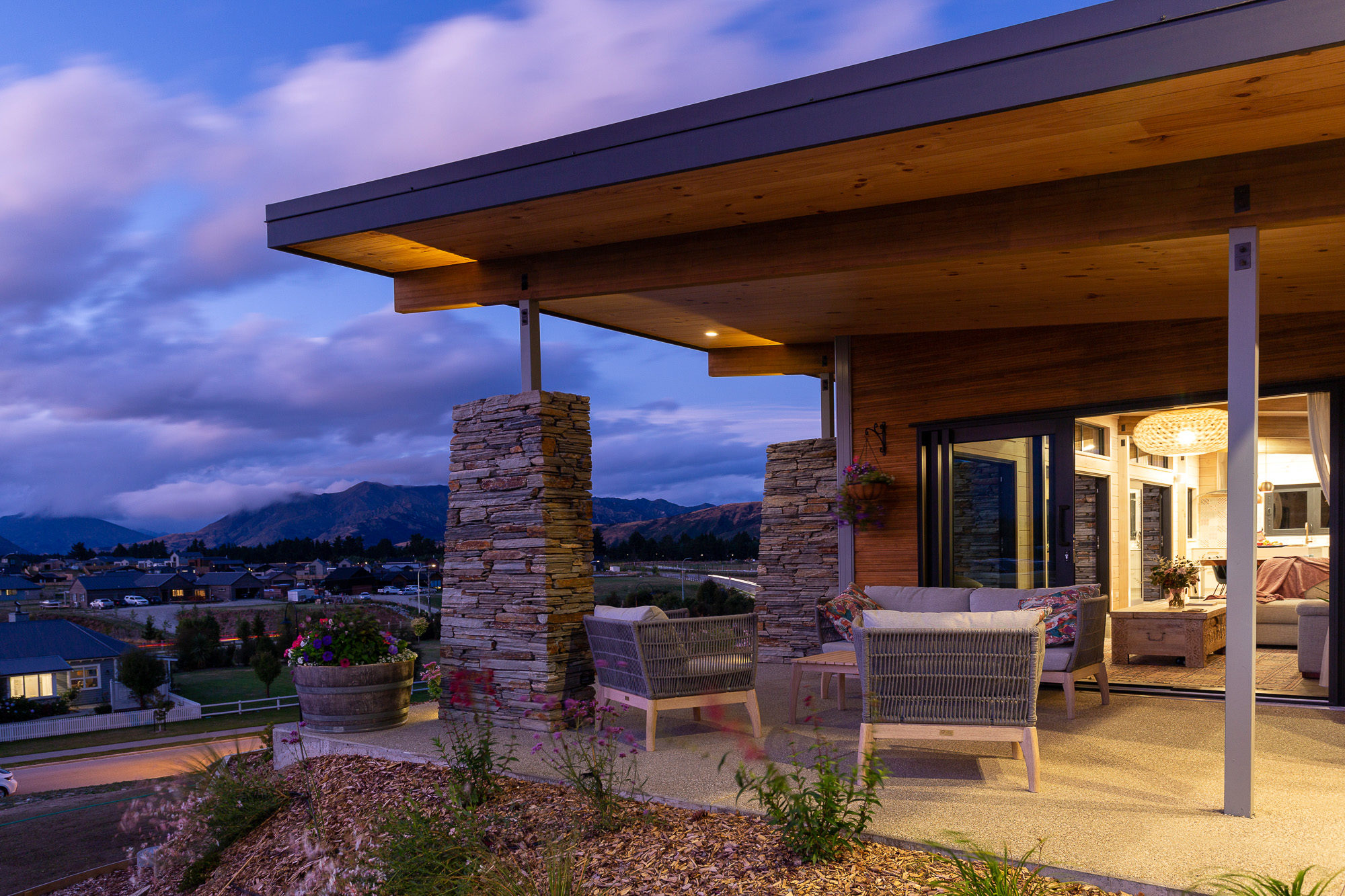 Large eaves created sheltered outdoor living in a Lockwood