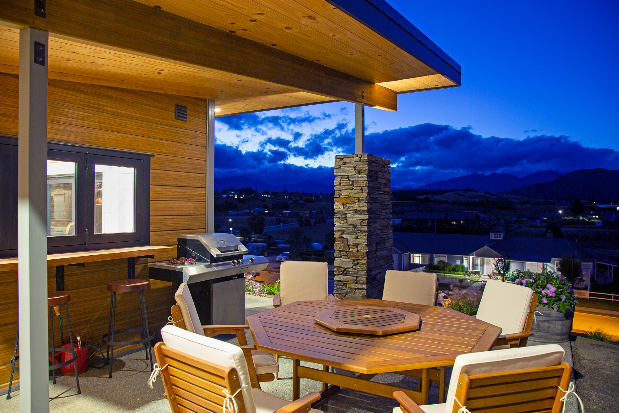 Outdoor living space with views