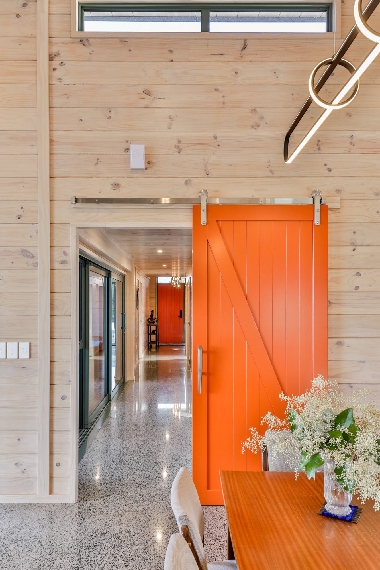 The orange barn door